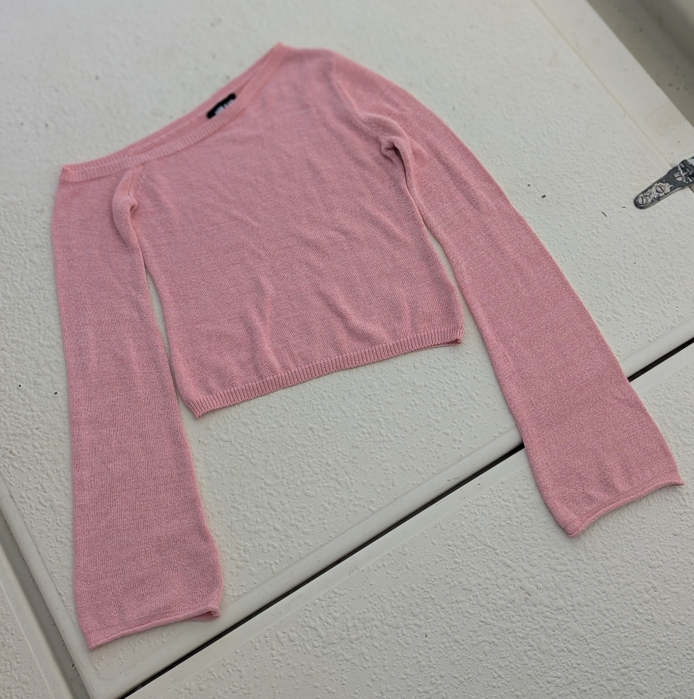 SER.O.YA | Alivia Knit Top Pale Blush Pink Size XL Retrofete Euro Chic Cropped - Picture 16 of 16